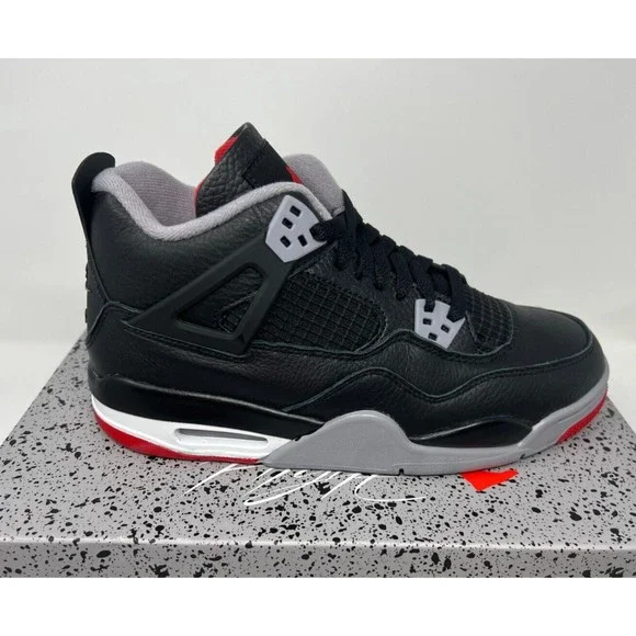 Air Jordan 4 Retro Bred Reimagined (GS) Youth Shoes FQ8213-006 Size 7Y - Picture 3 of 9